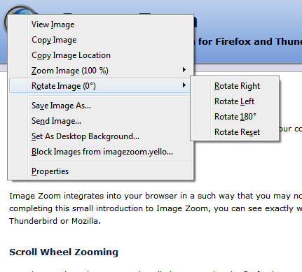 Image Zoom Context Menu